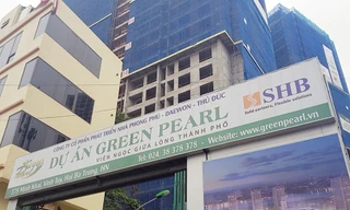 Chủ đầu tư quảng bá dự án Green Pearl 378 Minh Khai là "viên ngọc giữa lòng thành phố". Tuy nhiên, mới đây Thanh tra Chính phủ đã chỉ ra loạt sai phạm tại dự án này. Ảnh: Ninh Phan.