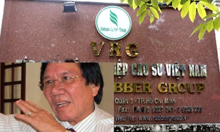 Trụ sở Tập đoàn Công nghiệp Cao su Việt Nam (ảnh lớn), ông Lê Quang Thung (ảnh nhỏ).