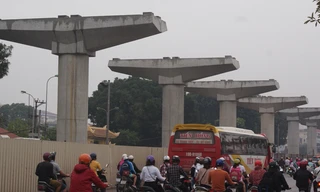 Dự án đường sắt trên cao đoạn Nhổn - ga Hà Nội. Ảnh: N.M