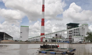 Người dân nuôi cá cạnh nhà máy giấy. Ảnh: Hòa Hội