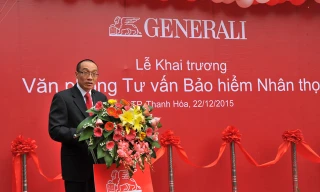 Ông Chung Bá Phương Tổng giám đốc Generali phát biểu tại Lễ khai trương.