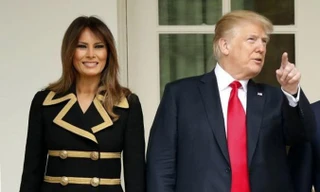Bà Melania cùng tổng thống Trump trong buổi tiếp vợ chồng Thủ tướng Australia.