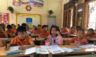 Học sinh lớp 3A5 trong giờ học chiều ngày 5/4. Ảnh: Nguyễn Hà.