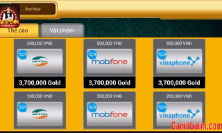 Trang quảng cáo đổi thẻ cào trong game.