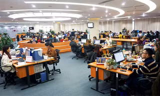 Tòa soạn VnExpress tại Hà Nội chiều 24/2. 