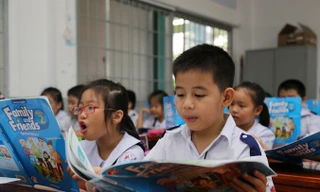 Với Chương trình - SGK môn ngoại ngữ mới, hy vọng học sinh Việt Nam sẽ giao tiếp được bằng tiếng Anh. Ảnh : Nghiêm Huê.