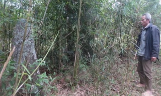 Khu mộ cổ nằm trong vườn nhà ông Hà Văn Khâm làng Bo Thượng, xã Kỳ Tân, huyện Bá Thước (Thanh Hóa). Ảnh: Hoàng Lam