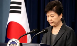 Tổng thống Hàn Quốc Park Geun-hye trong bài phát biểu trên truyền hình mới đây.