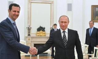 Tổng thống Syria Bashar al-Assad và Tổng thống Nga Vladimir Putin. (Ảnh: AFP)