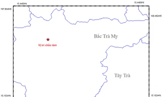 Bản đồ nơi xảy ra động đất.