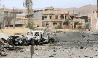 Thị trấn Bashiqa được quân đội chính phủ Iraq giải phóng khỏi IS. Ảnh: Reuters