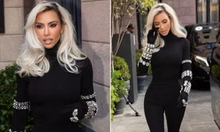 Kim Kardashian diện đồ bó sát khoe eo siêu nhỏ, nhuộm màu tóc gợi nhớ đến Marilyn Monroe