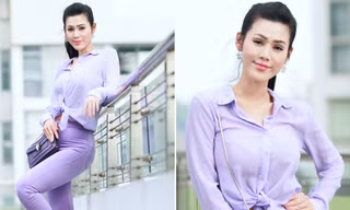 Diện thời trang công sở, Đinh Phương Ánh vẫn quyến rũ