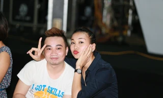 Thanh Hằng giản dị và nhí nhảnh khi tới tham dự tổng duyệt Đẹp Fashion Runway 2014.