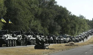 Binh sỹ Ukraine đóng quân tại khu vực Mariupol