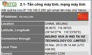 Hacker Trung Quốc đánh cắp dữ liệu Việt Nam