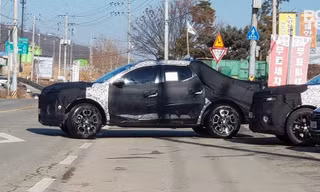 Bán tải Hyundai Santa Cruz lộ ảnh chạy thử