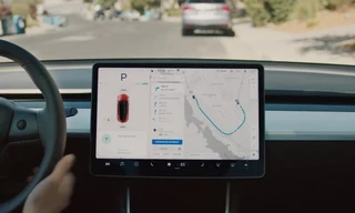 Màn hình giải trí trên mẫu Tesla Model 3.