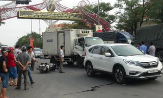 Hiện trường vụ tai nạn giao thông.