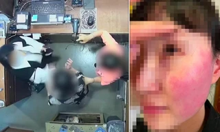 Vợ Đại sứ Bỉ tại Hàn Quốc (ngoài cùng bên trái) tát nhân viên bán hàng sưng má. Ảnh: Daily Mail