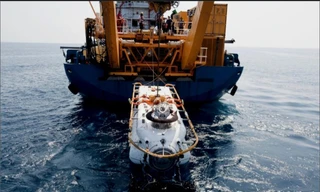 Tàu cứu hộ tàu ngầm tại vùng biển sâu DSVR của Ấn Độ. Ảnh: Twitter