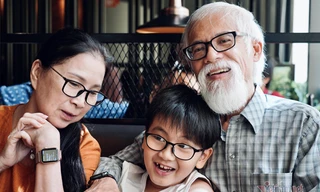 NSND Kim Xuân cùng ông xã và cháu.