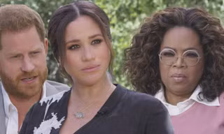 Nữ Công tước Xứ Sussex – Meghan Markle xuất hiện với đôi mắt ngấn nước trong cuộc phỏng vấn sắp được công bố của Oprah Winfrey. 