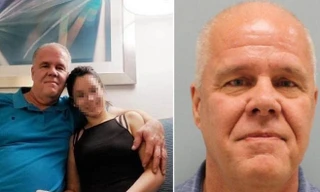 Curtis Allen Holliday (phải), và ảnh chụp cùng vợ (trái).