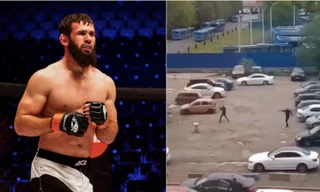 Dzhumbulat Baliev (trái) và hiện trường vụ đấu súng (phải). 