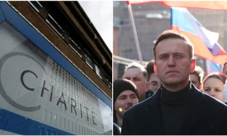 Ông Alexei Navalny (phải) và bệnh viện Charite (trái). Ảnh: Reuters