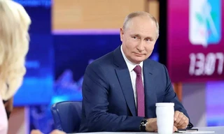 Tổng thống Nga Putin chiều 30/6 (giờ Việt Nam) tổ chức cuộc hỏi đáp thường niên. Ảnh: Sputnik