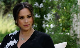 Meghan Markle trong cuộc phỏng vấn với Oprah Winfrey. Ảnh: CNN