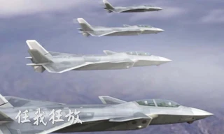 Hình ảnh mô phỏng tiêm kích J-20 hai chỗ ngồi trong một đoạn video được công bố hồi tháng 1. Ảnh: Hoàn cầu Thời báo