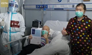 Ông Zhu khi xuất viện. 