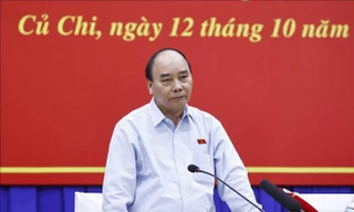 Hình ảnh Chủ tịch nước Nguyễn Xuân Phúc tiếp xúc cử tri huyện Củ Chi