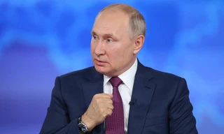 Tổng thống Nga Putin trong cuộc hỏi-đáp chiều 30/6. Ảnh: Tass