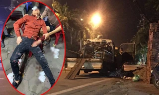 Hình ảnh nam thanh niên bị thương sau khi quay đầu bỏ chạy vì gặp chốt CSGT bên đường.