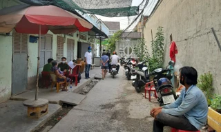 Hiện trường dãy trọ xảy ra vụ án mạng hôm 11/4. Ảnh: An Nam.