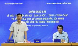 Ban Dân vận T.Ư khảo sát thực hiện bài học 'Dân là gốc', 'Dân là trung tâm' trong Đoàn Thanh niên