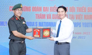 Bí thư Trung ương Đoàn Nguyễn Ngọc Lương tiếp đoàn đại biểu Tổng đội Thiếu sinh quân Ấn Độ