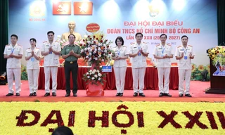 Gần 100 đại biểu là học viên tham dự Đại hội Đoàn TNCS Hồ Chí Minh Bộ Công an