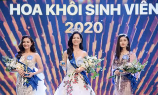 Ba thí sinh đạt giải cao nhất cuộc thi, (lần lượt từ trái qua phải): Á khôi 1 cho thí sinh Nguyễn Trần Vân Đình; Hoa khôi Sinh viên Việt Nam 2020 Lê Thị Tường Vy; Á khôi 2 Lê Thị Phương Đoan.