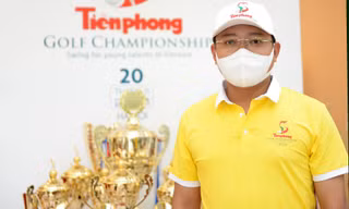 Gương mặt trẻ Việt Nam tiêu biểu năm 2020 Nguyễn Trung Đức tham gia giải Tiền Phong Golf Championship. Ảnh: Dương Triều