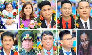 Chân dung 10 cá nhân đạt giải thưởng Tình nguyện Quốc gia 2020. Ảnh: Xuân Tùng