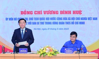 Chủ tịch Quốc hội Vương Đình Huệ làm việc với Ban Bí thư T.Ư Đoàn