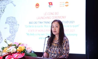 Bà Naomi Kitahara, Trưởng đại diện UNFPA tại Việt Nam, phát biểu tại buổi công bố báo cáo. Ảnh: Lâm Đăng Hải