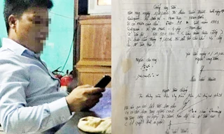 Trung úy L.T.Th. được cho tự tay viết giấy nợ khi nhận 600 triệu từ gia đình anh P. Q. V. với lời hứa chạy việc vào ngành công an.