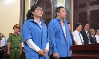 Huỳnh Thị Huyền Như tại phiên tòa ngày 9/2. Ảnh: Tân Châu.