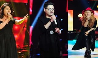 Vũ Thị Phượng, Nguyễn Đức Phúc, Lê Thị Hải Yến - ba trong số nhân tố làm nên sức hấp dẫn của Giọng hát Việt tối 7/6. Ảnh: Lý Võ Phú Hưng.