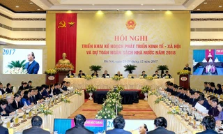 Lãnh đạo Đảng, Nhà nước, Quốc hội dự Hội nghị trực tuyến Chính phủ với các địa phương. Ảnh Q.H.